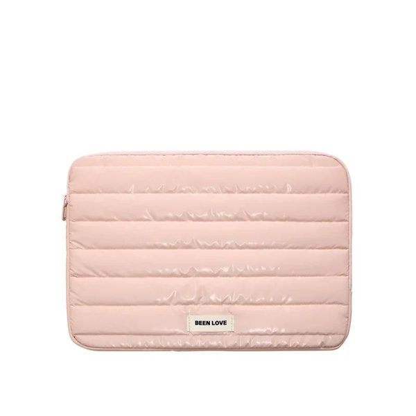 Housse D'ordinateur Matelassée - Rose Poudré