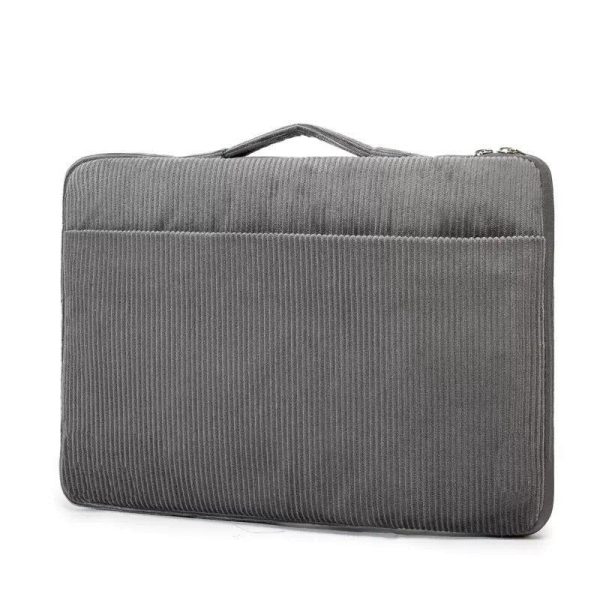 Pochette D'ordinateur Portable En Velours Côtelé - Gris