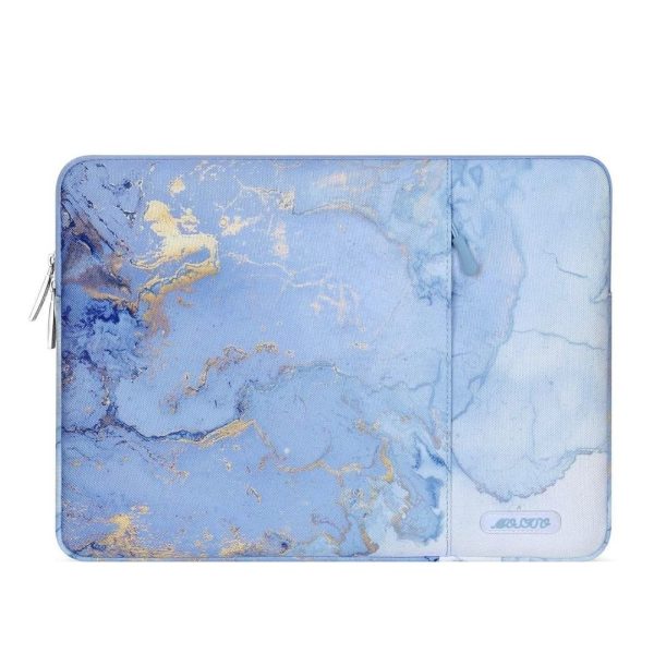 pochette d'ordinateur portable - marbre aquarelle bleue