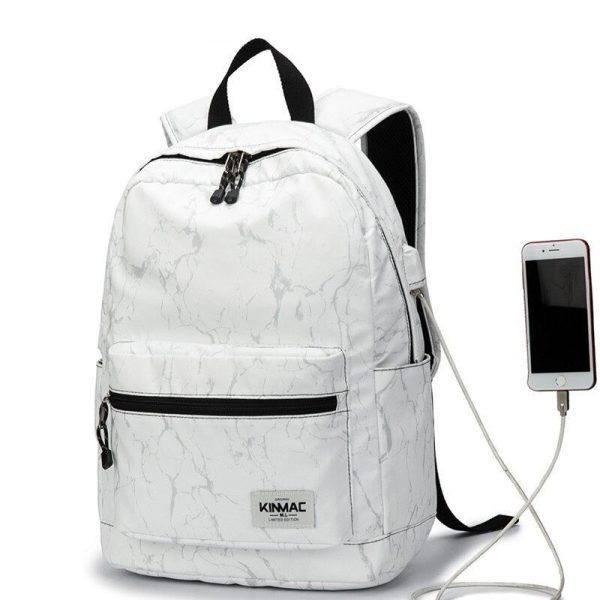 sac à dos portable en marbre blanc