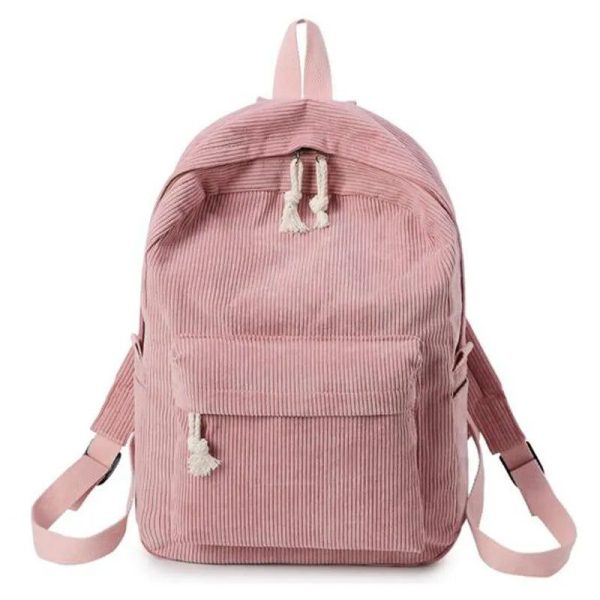 Sac À Dos Scolaire Fille - Velours Rose