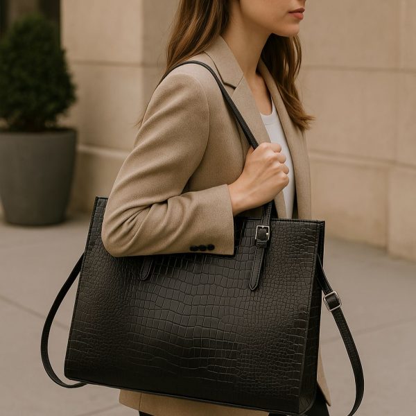 Sac À Ordinateur Portable Pour Femme - Croco Cerise