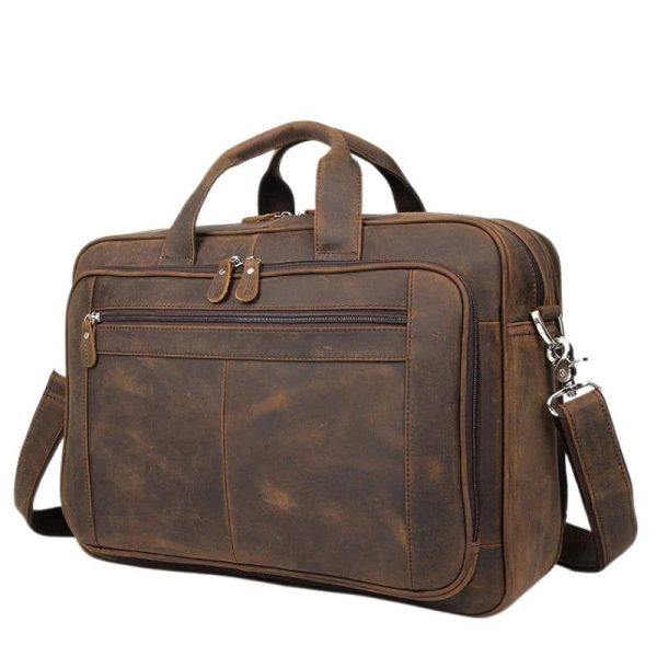 Sacoche En Cuir Pour Ordinateur - Modèle Classique