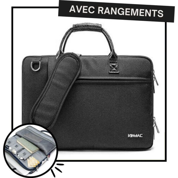 Sacoche Pour Ordinateur Femme Luxe - Noir Intégral